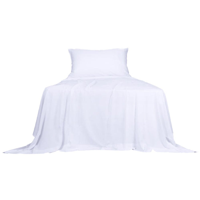 3pcs Sinigle Size 100% Bamboo Bed Sheet Set In White Colour