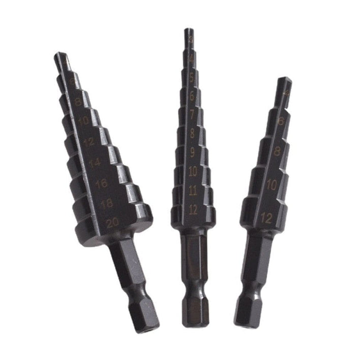 3pcs Hss Steel Titanium Coated Step Drill Bits 3 12mm 4