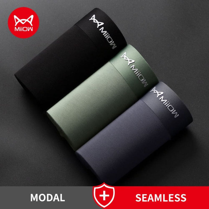 3pcs Men Underwear Boxer Shorts Modal Seamless Comfort