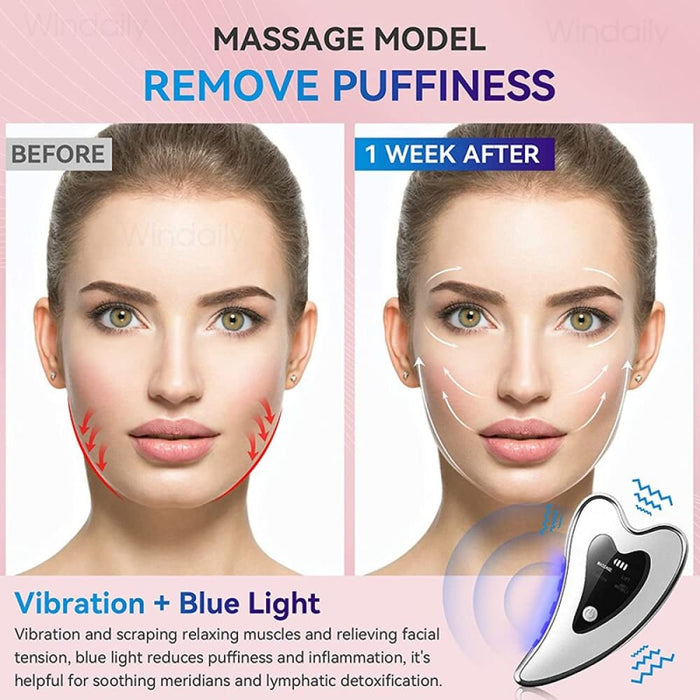 4 In 1 Electric Heated Vibration Gua Sha Face Massager