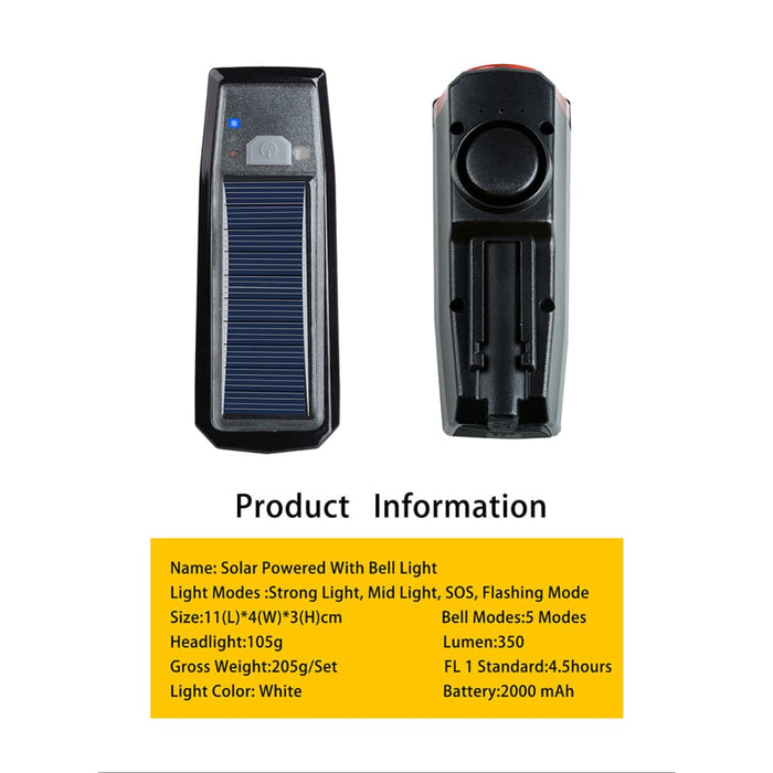 4 In 1 Usb Rechargeable Solar Power Bicycle Light