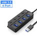 4 In 1 Usb Hub With Independent Power Switch And 30cm Cable