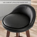 4 Set 72cm Black Brown Wooden Bar Stool Leila Leather