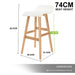 4 Set 74cm White Wooden Bar Stool Sophia Leather