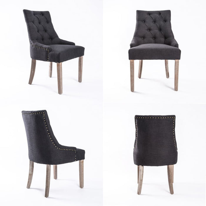 4 Set Black (charcoal) French Provincial Dining Chair Amour