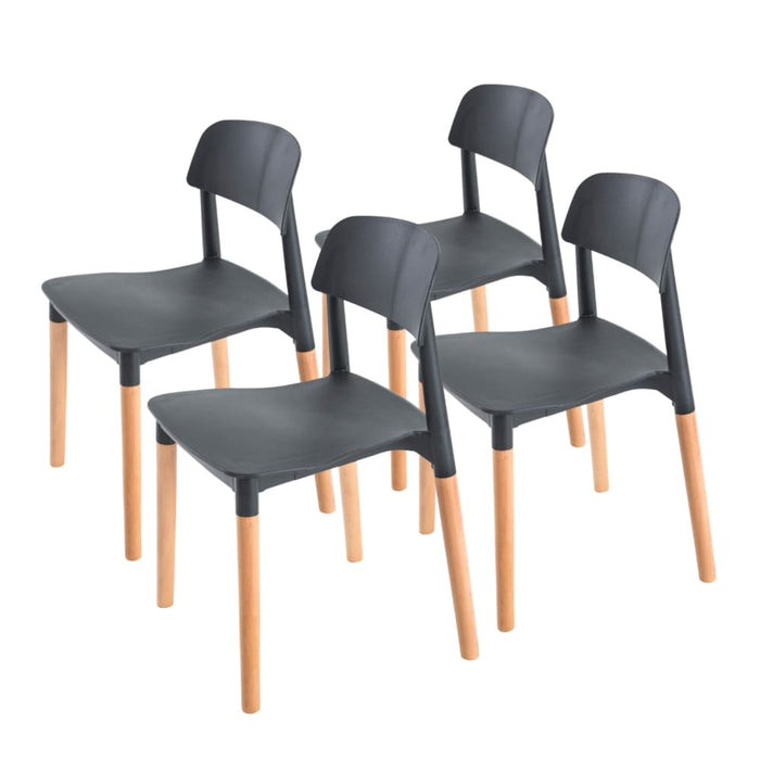 4 Set Black Retro Belloch Stackable Dining Cafe Chair