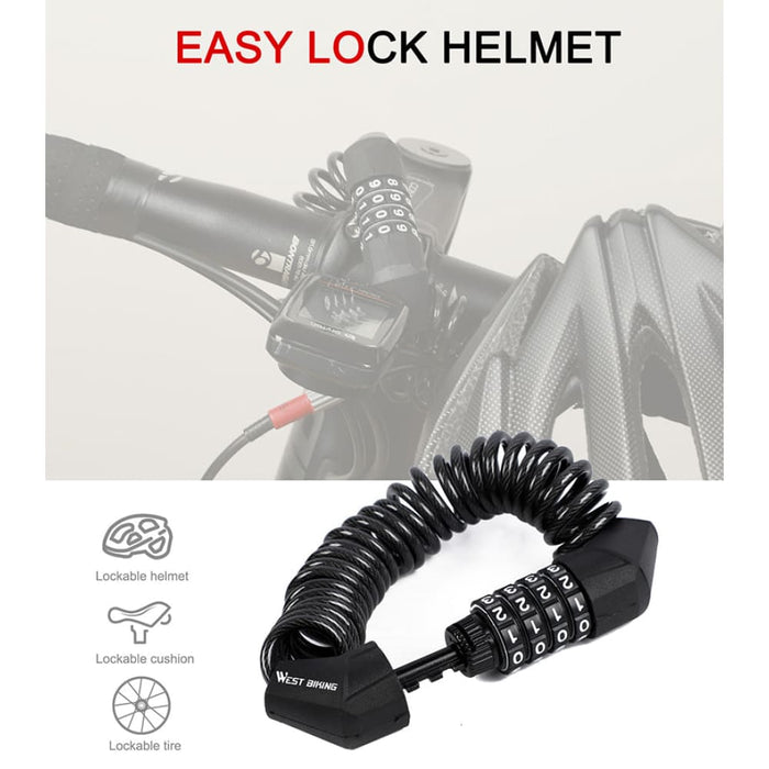 4 Digit Password Mini Helmet Bag Lock