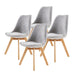 4 Set Grey Retro Dining Cafe Chair Padded Seat