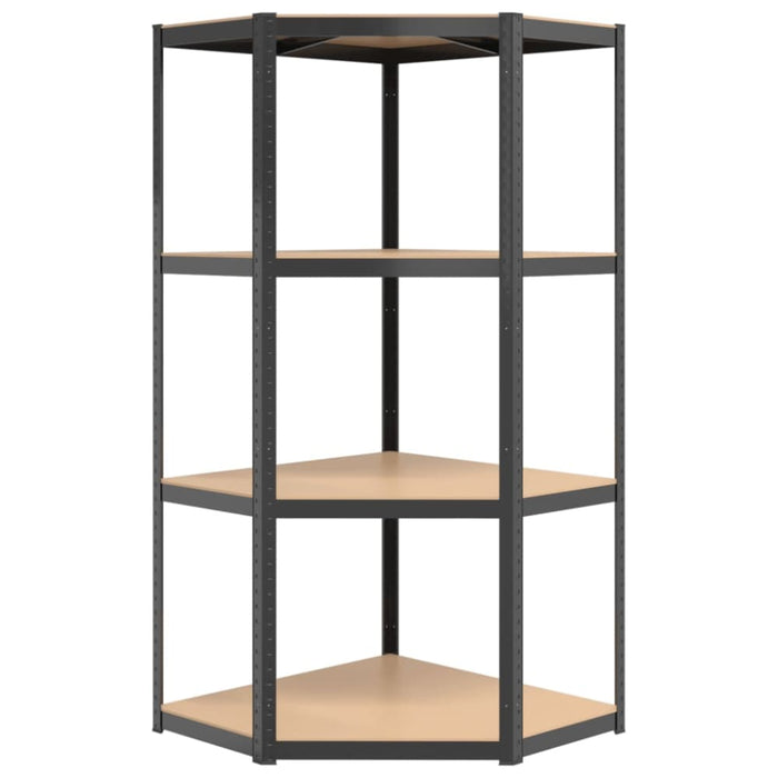 4-layer Corner Shelf Anthracite Steel And Engineered Wood