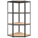 4-layer Corner Shelf Anthracite Steel And Engineered Wood