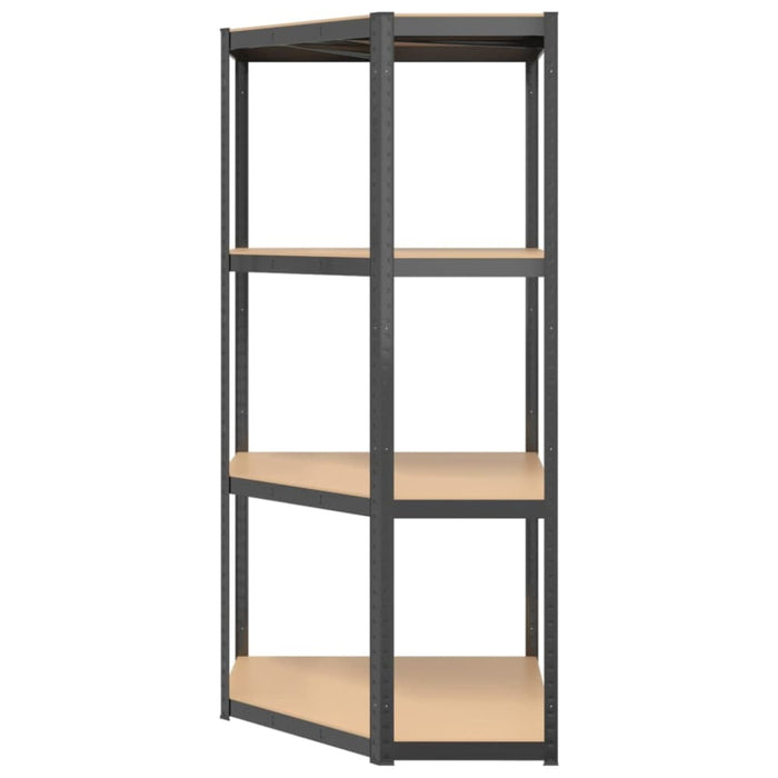 4-layer Corner Shelf Anthracite Steel And Engineered Wood