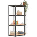 4-layer Corner Shelf Anthracite Steel And Engineered Wood