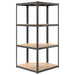 4-layer Corner Shelf Anthracite Steel And Engineered Wood