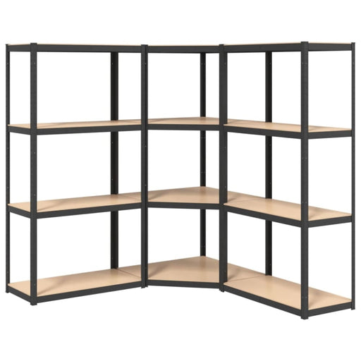 4-layer Shelves 3 Pcs Anthracite Steel And Engineered Wood