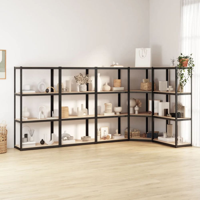 4-layer Shelves 5 Pcs Anthracite Steel And Engineered Wood