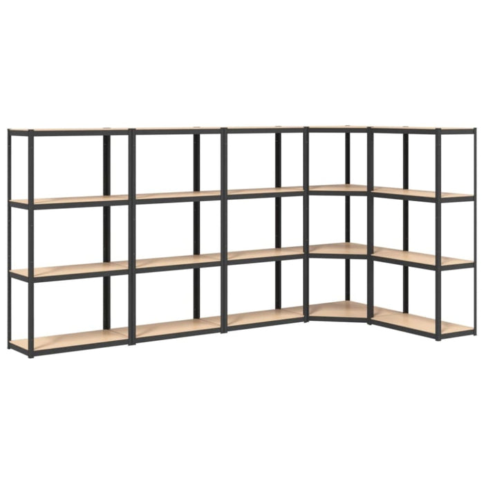 4-layer Shelves 5 Pcs Anthracite Steel And Engineered Wood