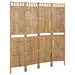 4-panel Room Divider Bamboo 160x180 Cm Taoiak