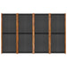 4-panel Room Divider Black 280x180 Cm Tokonb