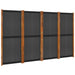 4-panel Room Divider Black 280x180 Cm Tokonb