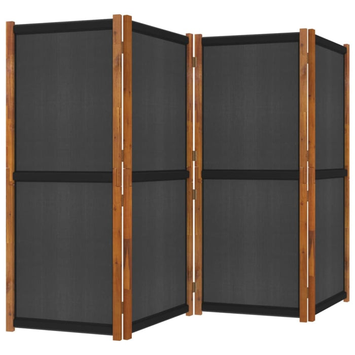 4-panel Room Divider Black 280x180 Cm Tokonb