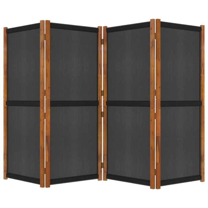 4-panel Room Divider Black 280x180 Cm Tokonb