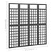 4 Panel Room Divider Trellis Solid Fir Wood Black Gl6016