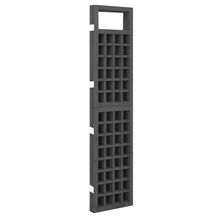 4 Panel Room Divider Trellis Solid Fir Wood Black Gl6016