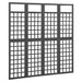 4 Panel Room Divider Trellis Solid Fir Wood Black Gl6016