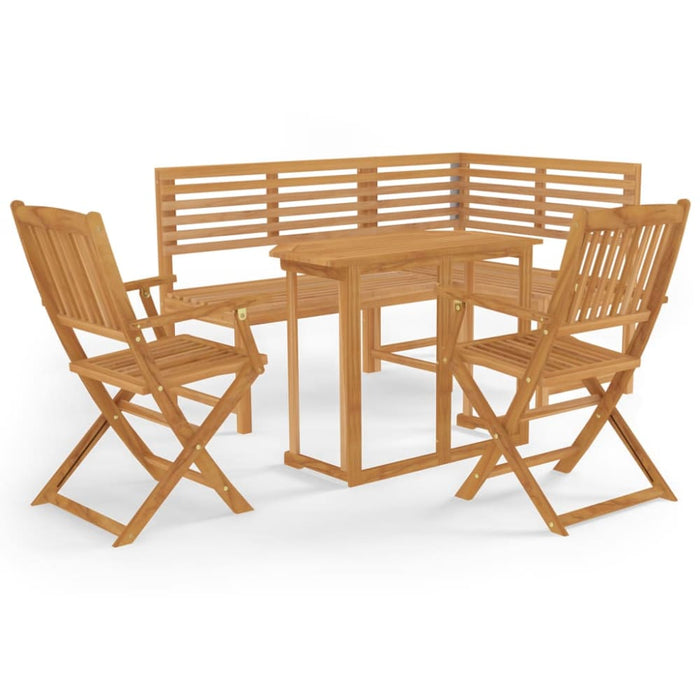 4 Piece Bistro Set Solid Wood Acacia Tbpinlt