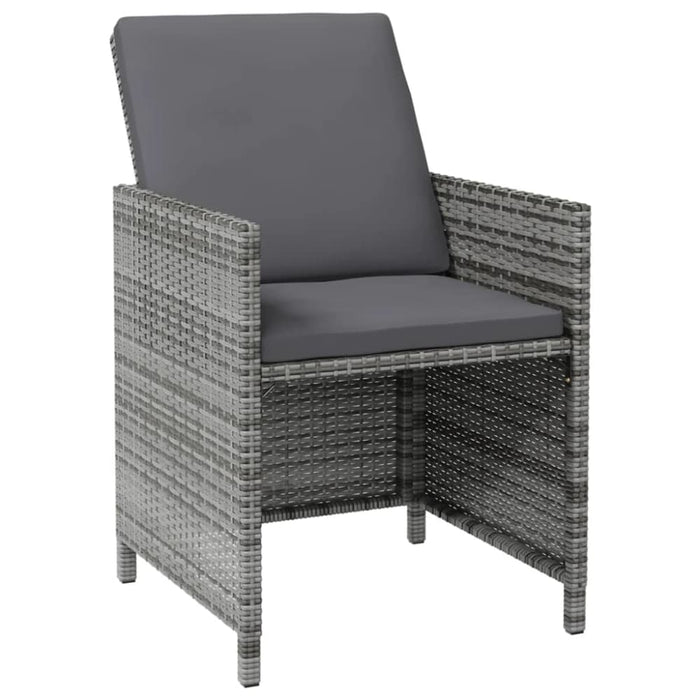 4 Piece Garden Chair And Stool Set Poly Rattan Grey Tolipt