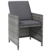 4 Piece Garden Chair And Stool Set Poly Rattan Grey Tolipt