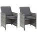 4 Piece Garden Chair And Stool Set Poly Rattan Grey Tolipt