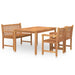 4 Piece Garden Dining Set Solid Wood Teak Topioll