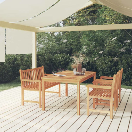 4 Piece Garden Dining Set Solid Wood Teak Topioll