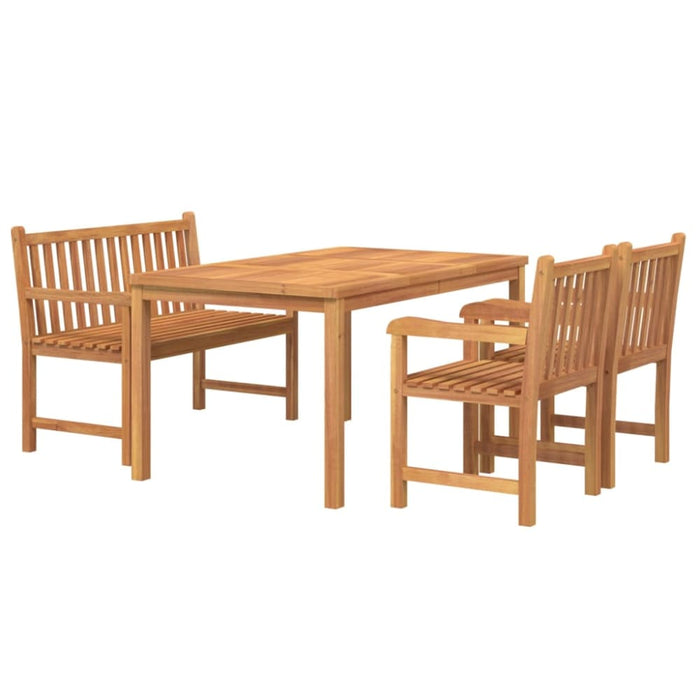 4 Piece Garden Dining Set Solid Wood Teak Topioll