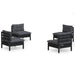 4 Piece Garden Lounge Set With Anthracite Cushions Pinewood