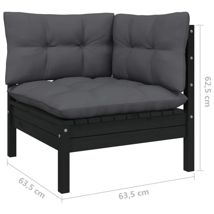 4 Piece Garden Lounge Set With Anthracite Cushions Pinewood