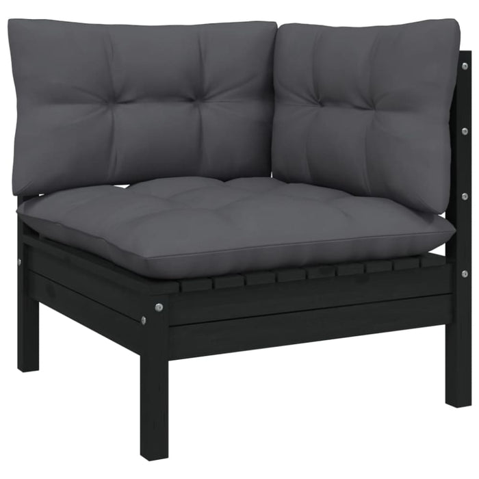 4 Piece Garden Lounge Set With Anthracite Cushions Pinewood