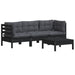 4 Piece Garden Lounge Set With Anthracite Cushions Pinewood