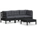 4 Piece Garden Lounge Set With Anthracite Cushions Pinewood