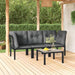 4 Piece Garden Lounge Set Black And Grey Poly Rattan Tlxnbt