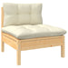 4 Piece Garden Lounge Set With Cream Cushions Pinewood