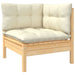 4 Piece Garden Lounge Set With Cream Cushions Solid