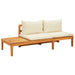 4 Piece Garden Lounge Set With Cream White Cushions Acacia