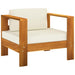 4 Piece Garden Lounge Set With Cream White Cushions Acacia