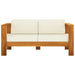 4 Piece Garden Lounge Set With Cream White Cushions Acacia