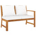 4 Piece Garden Lounge Set With Cushion Cream Solid Acacia