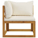 4 Piece Garden Lounge Set With Cushion Cream Solid Acacia