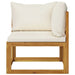 4 Piece Garden Lounge Set With Cushion Cream Solid Acacia