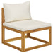 4 Piece Garden Lounge Set With Cushion Cream Solid Acacia